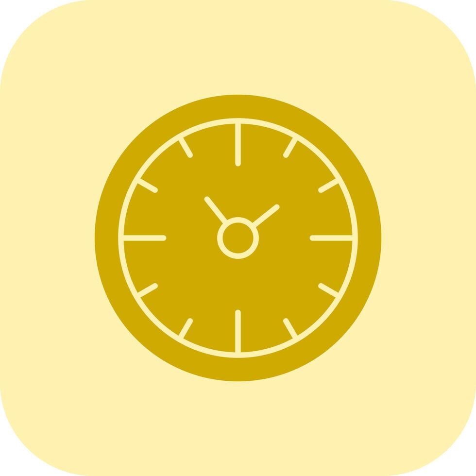 Clock Time Glyph Tritone Icon vector