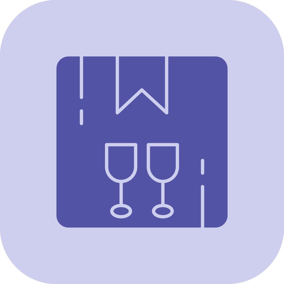 Fragile Glyph Tritone Icon vector