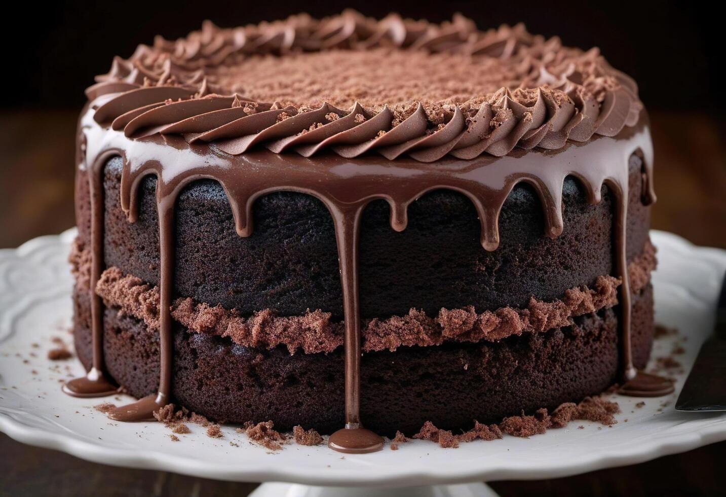 AI generated Perfectly Decadent Chocolate Cake photo
