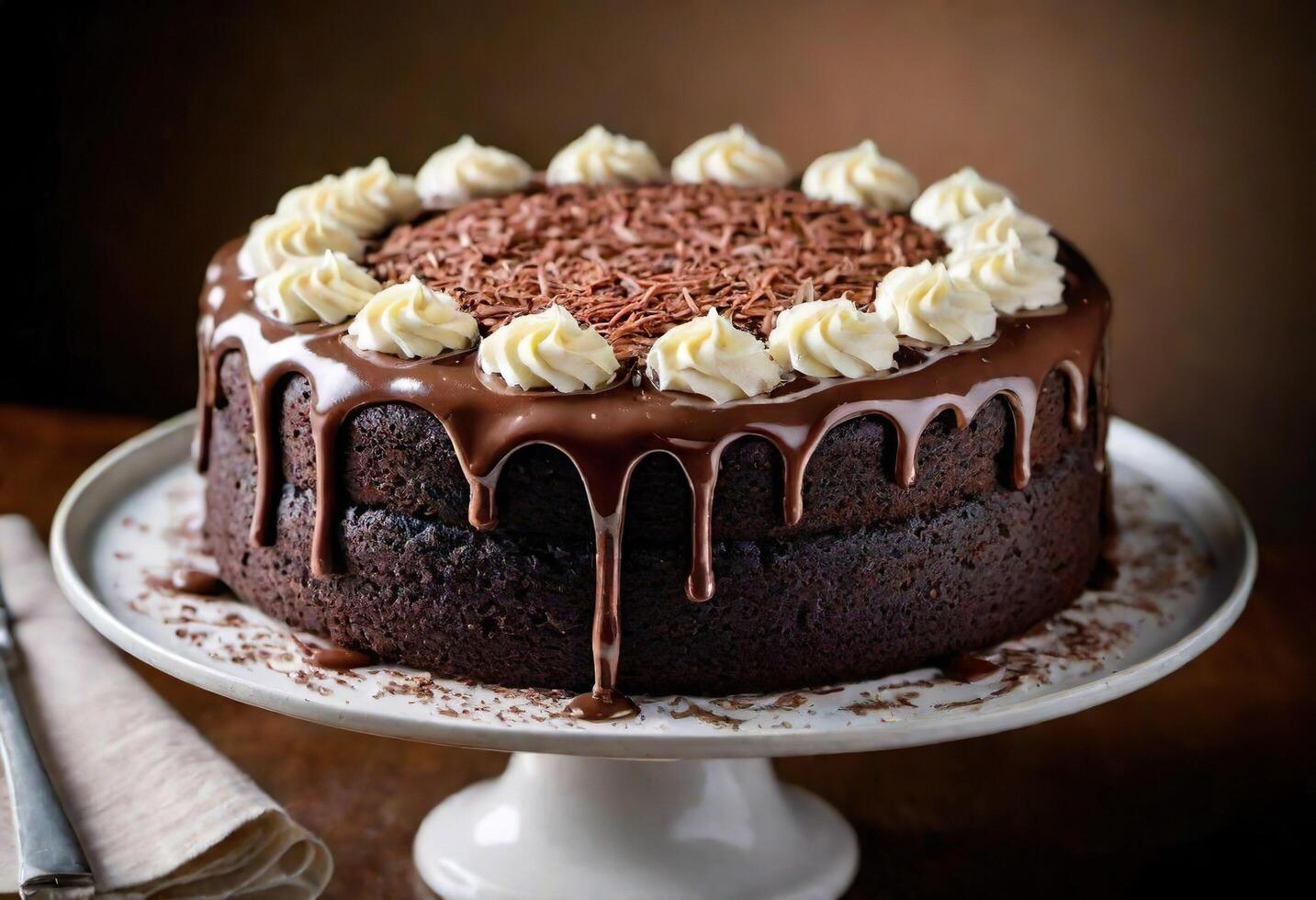 AI generated Perfectly Decadent Chocolate Cake photo