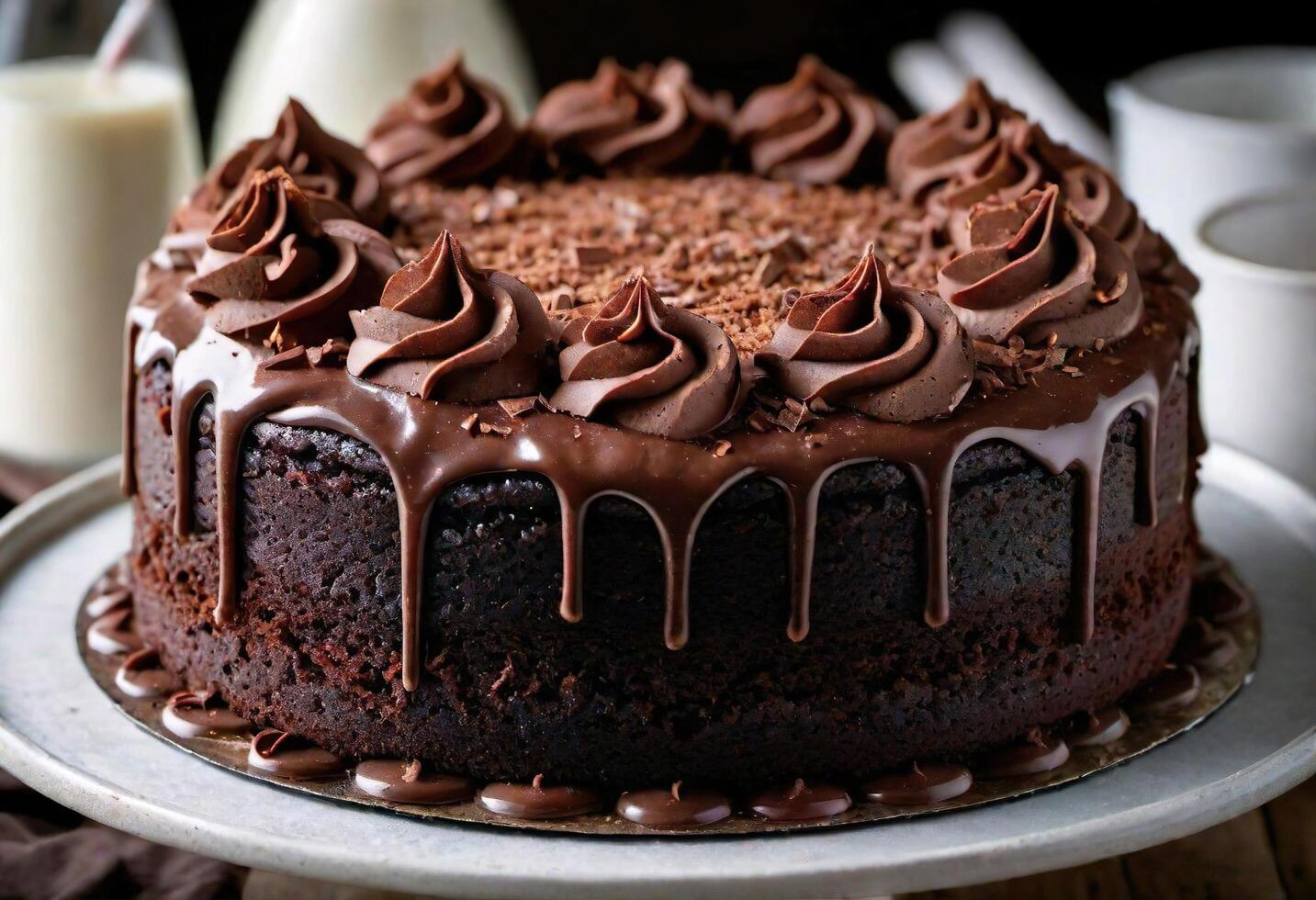 AI generated Perfectly Decadent Chocolate Cake photo