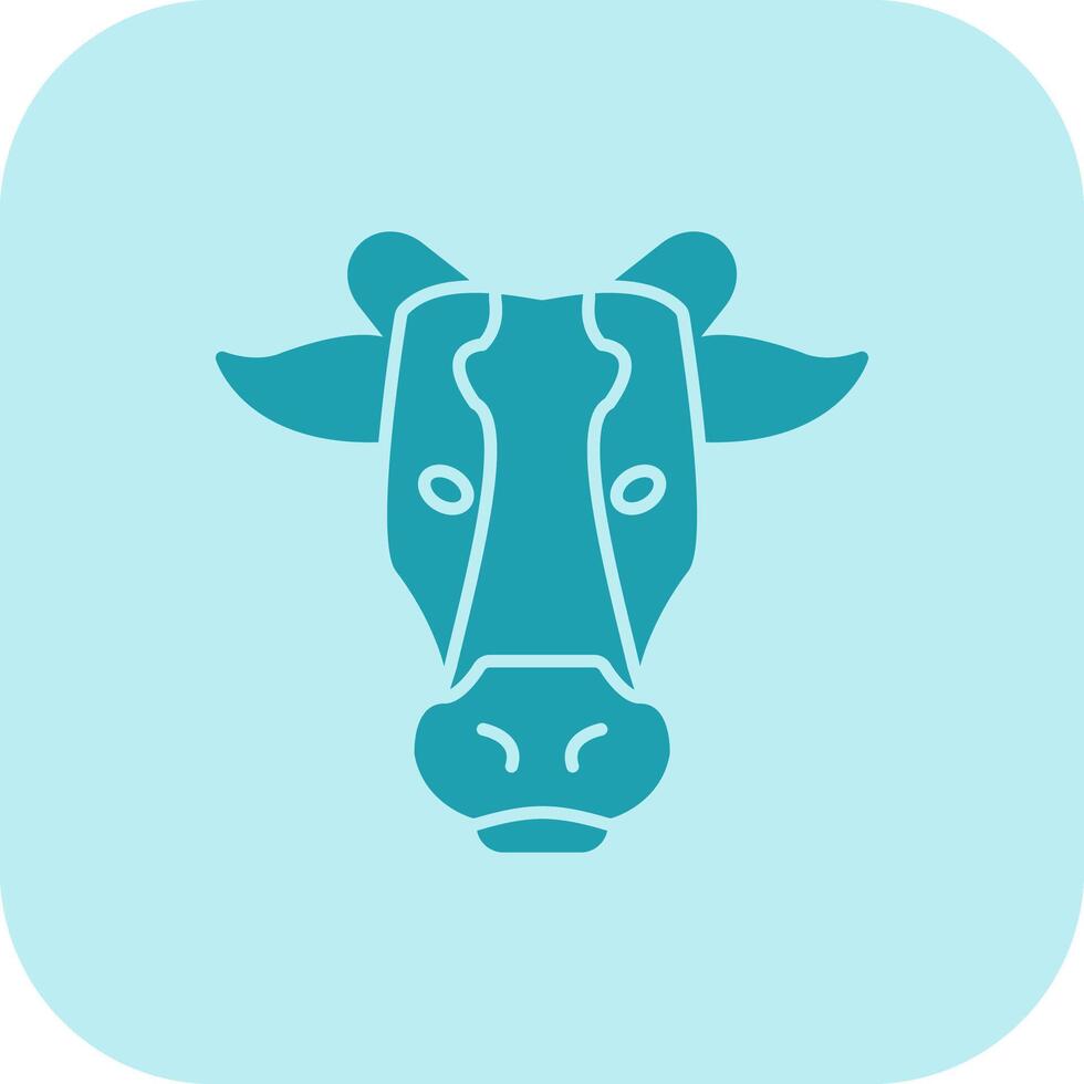 Cow Glyph Tritone Icon vector
