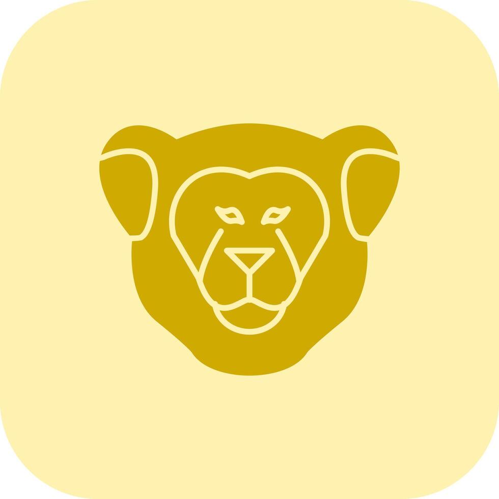 Lioness Glyph Tritone Icon vector