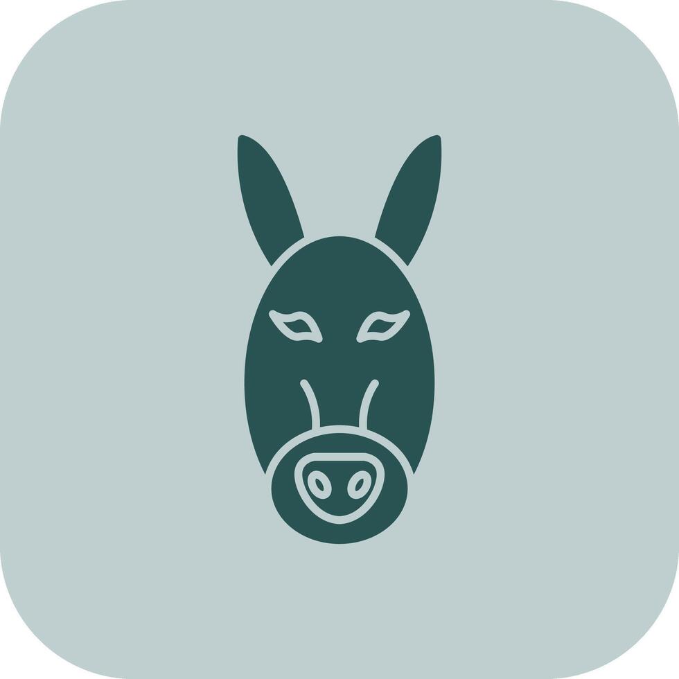Donkey Glyph Tritone Icon vector