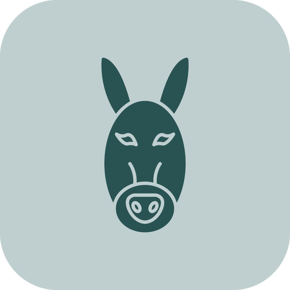 Burro glifo tritono icono vector