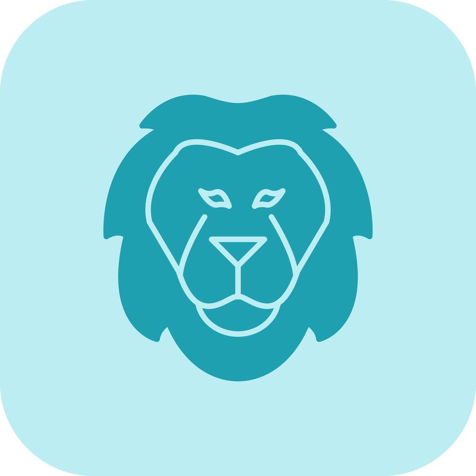 Lion Glyph Tritone Icon vector