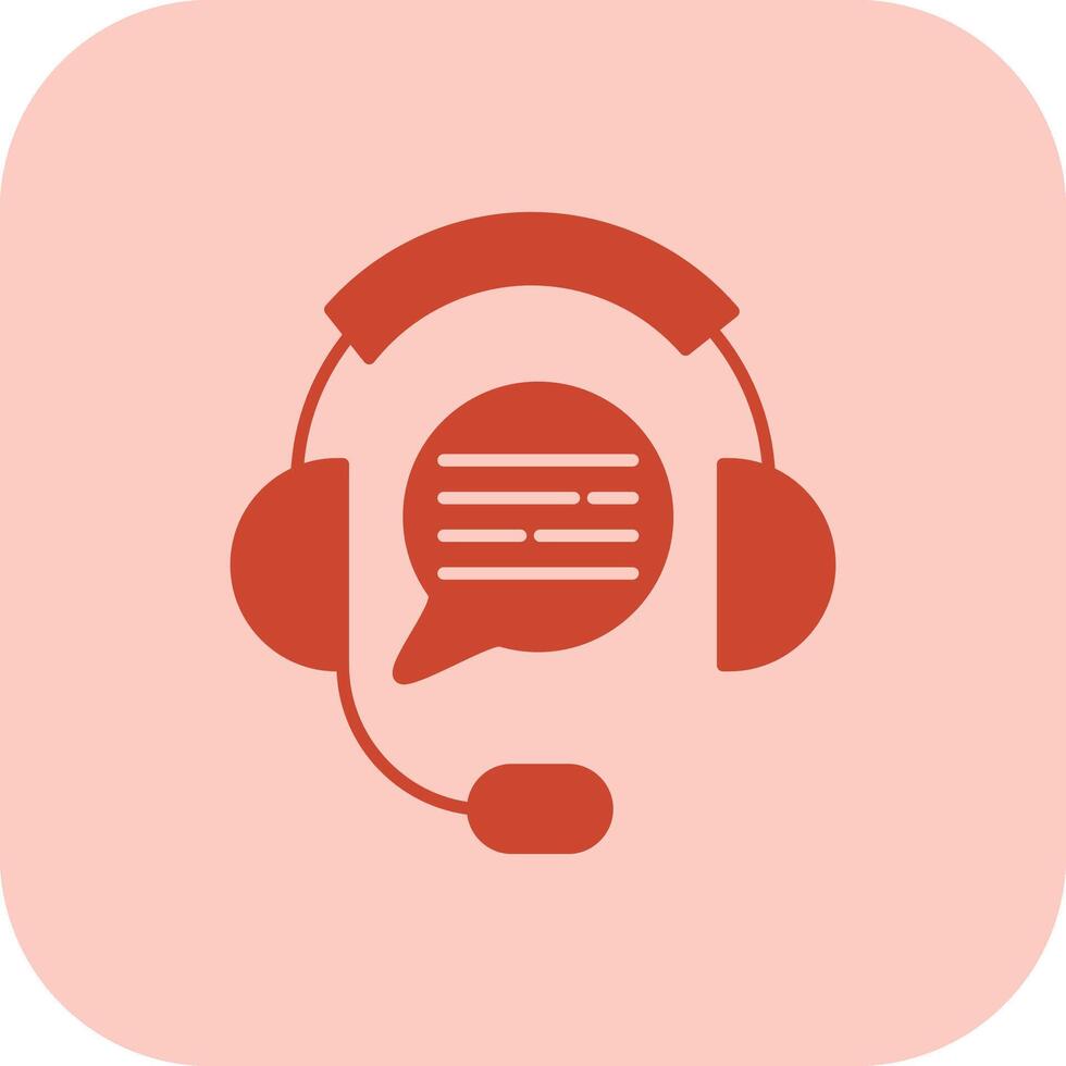 Customer Service Glyph Tritone Icon vector