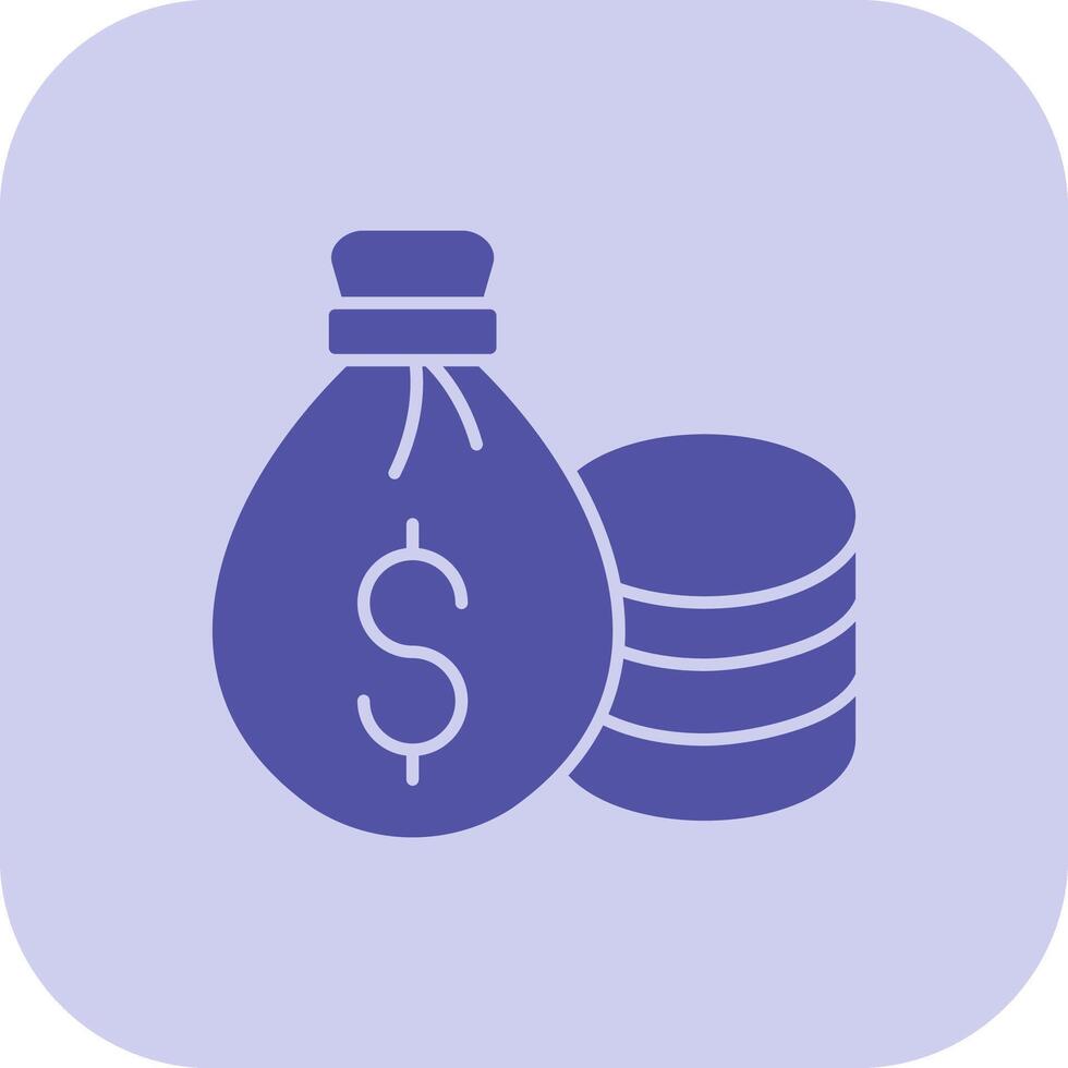 Money Bag Glyph Tritone Icon vector