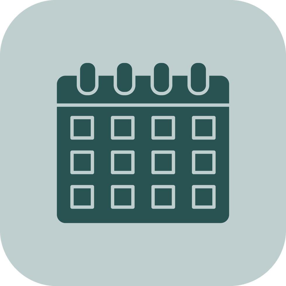 Calendar Glyph Tritone Icon vector