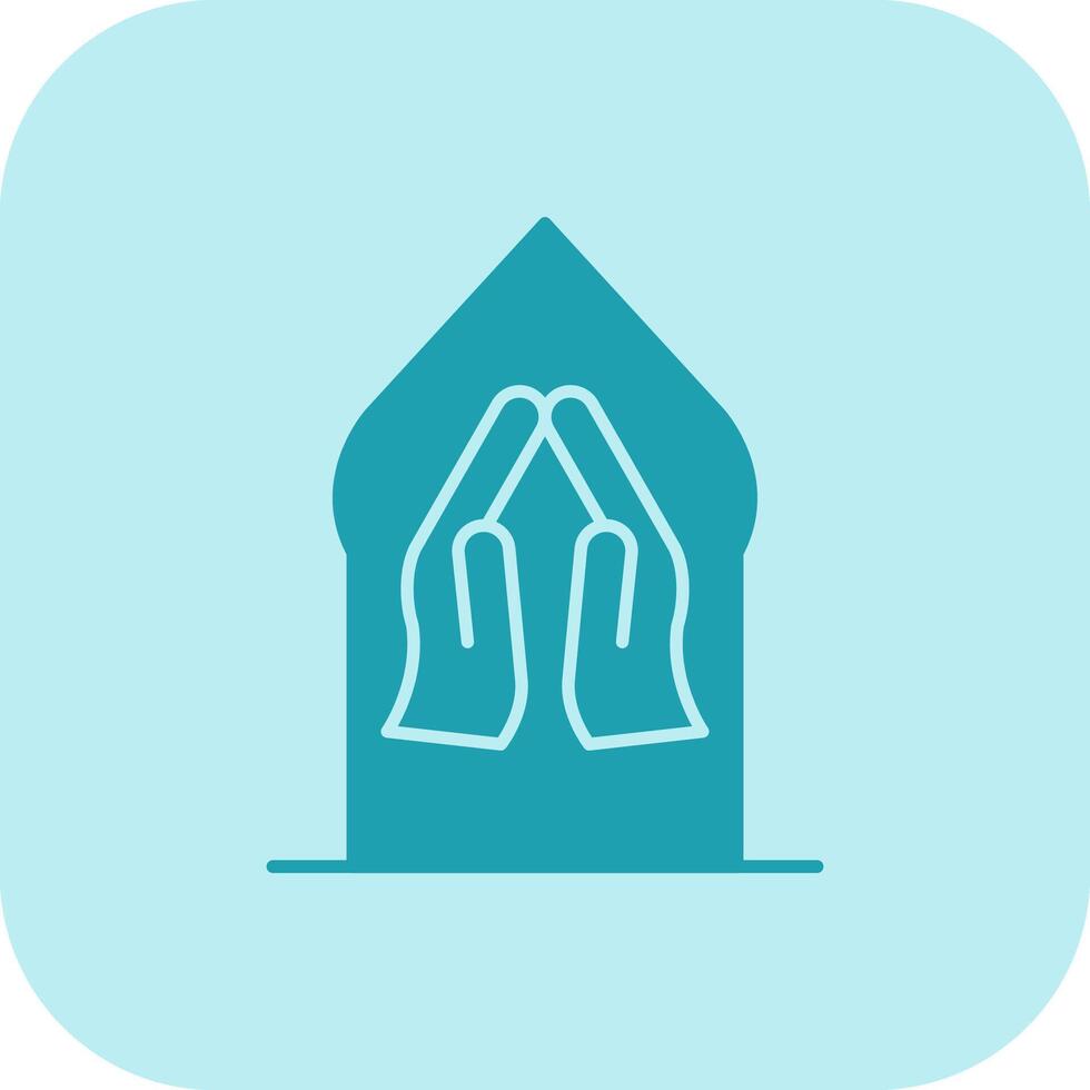 Pray Glyph Tritone Icon vector