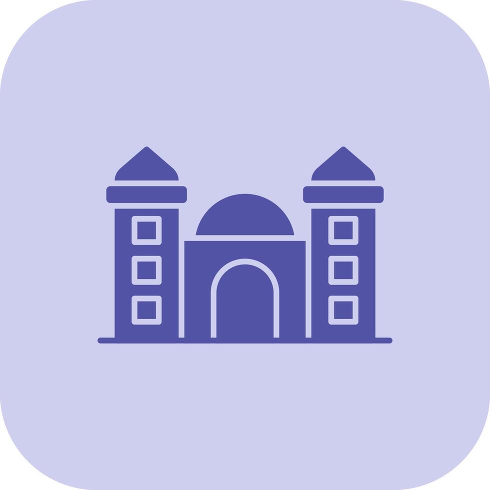 Mosque Glyph Tritone Icon vector