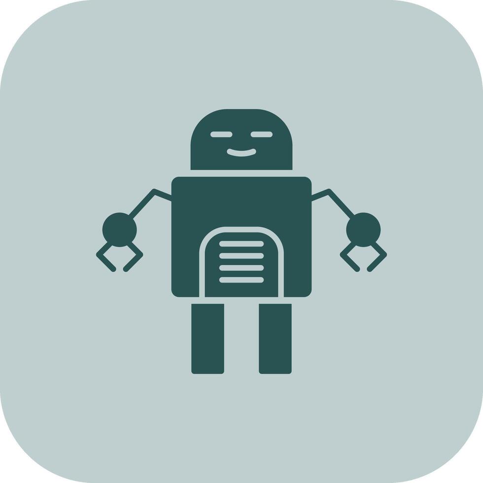 Robot Glyph Tritone Icon vector