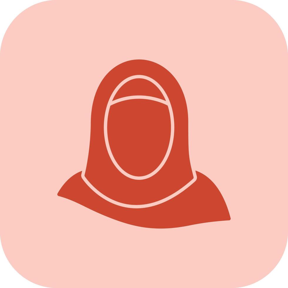 hijab glifo tritono icono vector