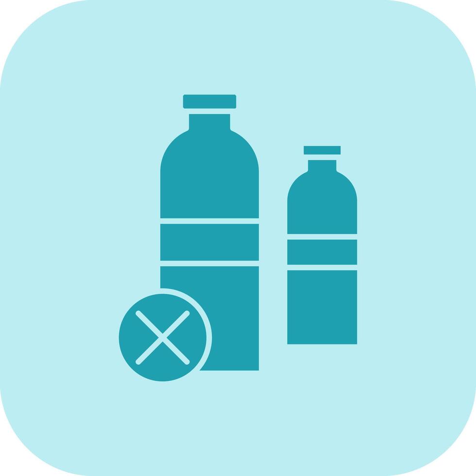 No Plastic Bottles Glyph Tritone Icon vector