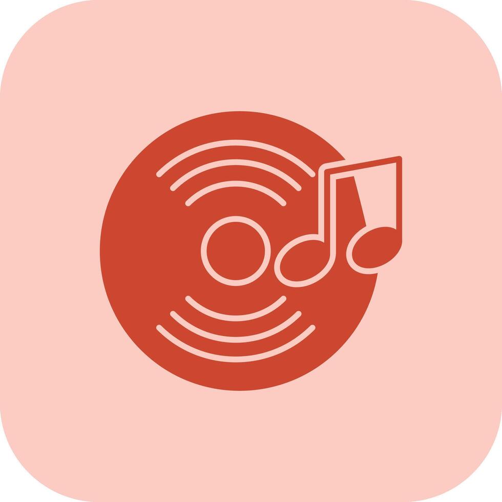 Vinyl Record Glyph Tritone Icon vector