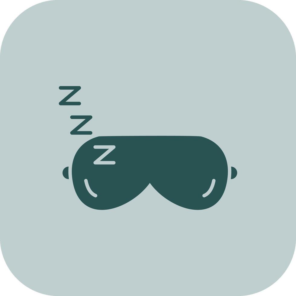 Sleeping Mask Glyph Tritone Icon vector