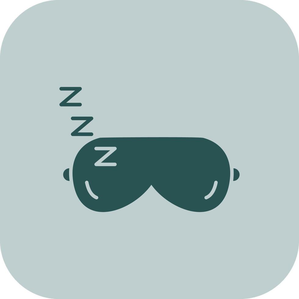 dormido máscara glifo tritono icono vector