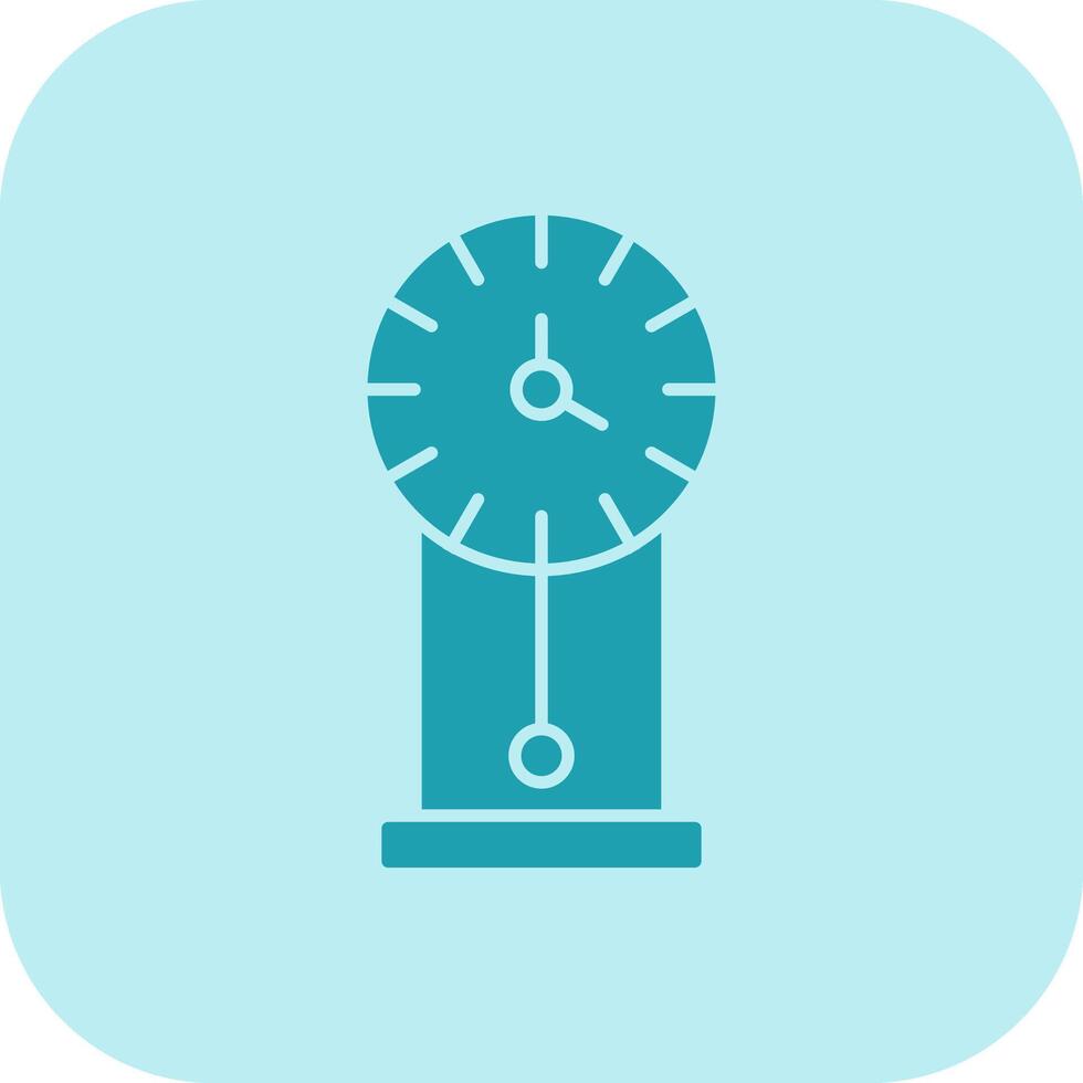 Clásico reloj glifo tritono icono vector