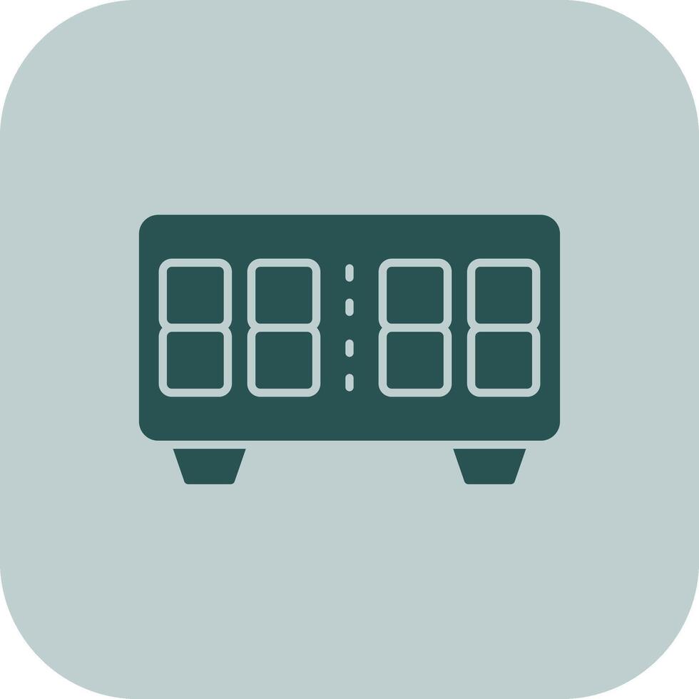 Digital Clock Glyph Tritone Icon vector