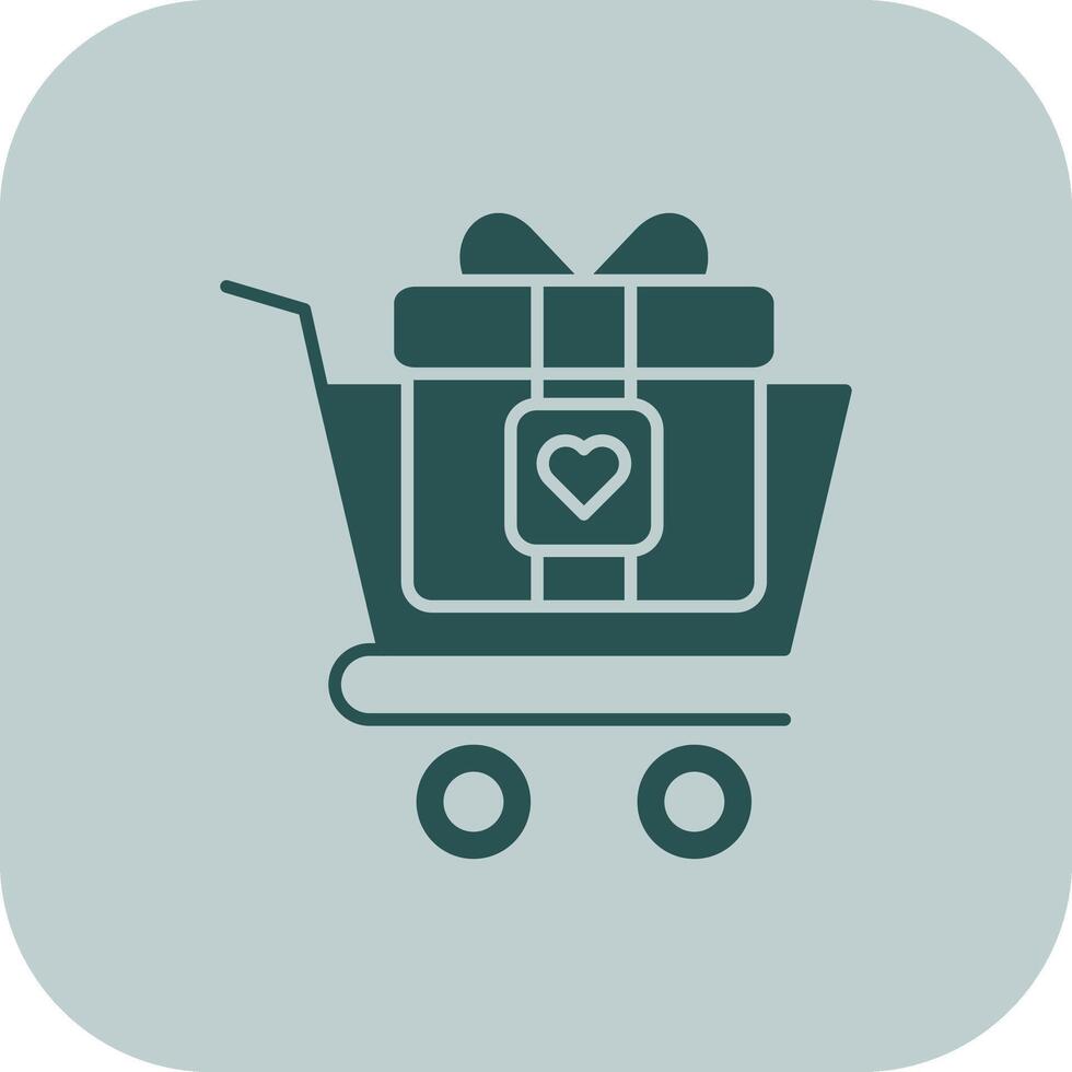 Shopping Cart Glyph Tritone Icon vector