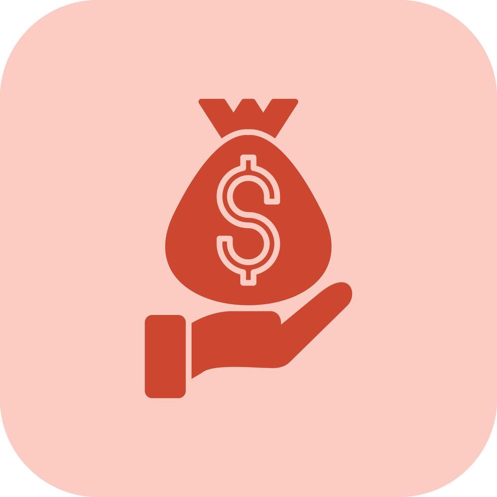 Money Bag Glyph Tritone Icon vector