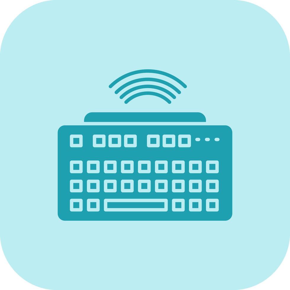 Wireless Keyboard Glyph Tritone Icon vector