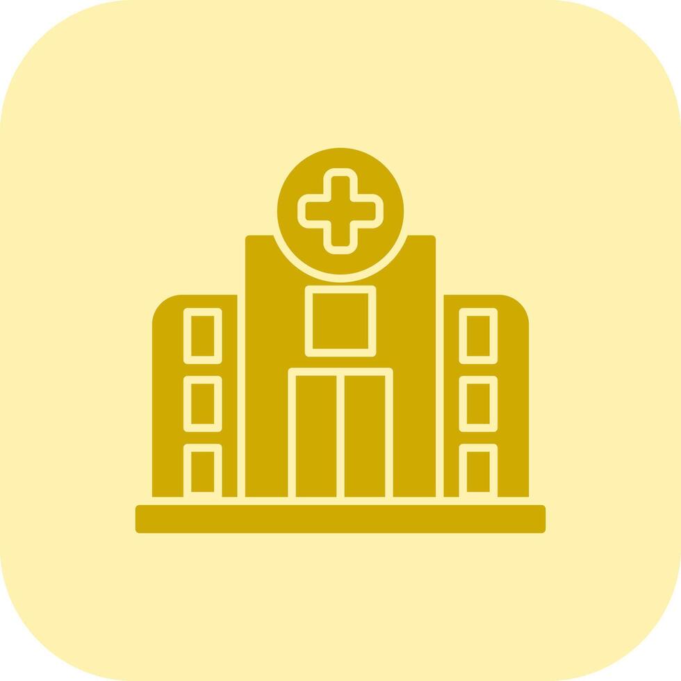 hospital glifo tritono icono vector