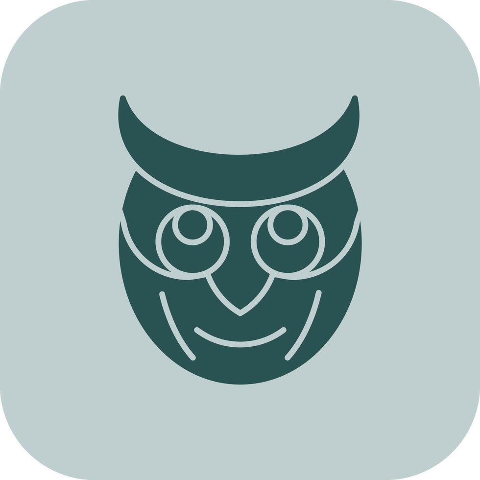 Owl Glyph Tritone Icon vector