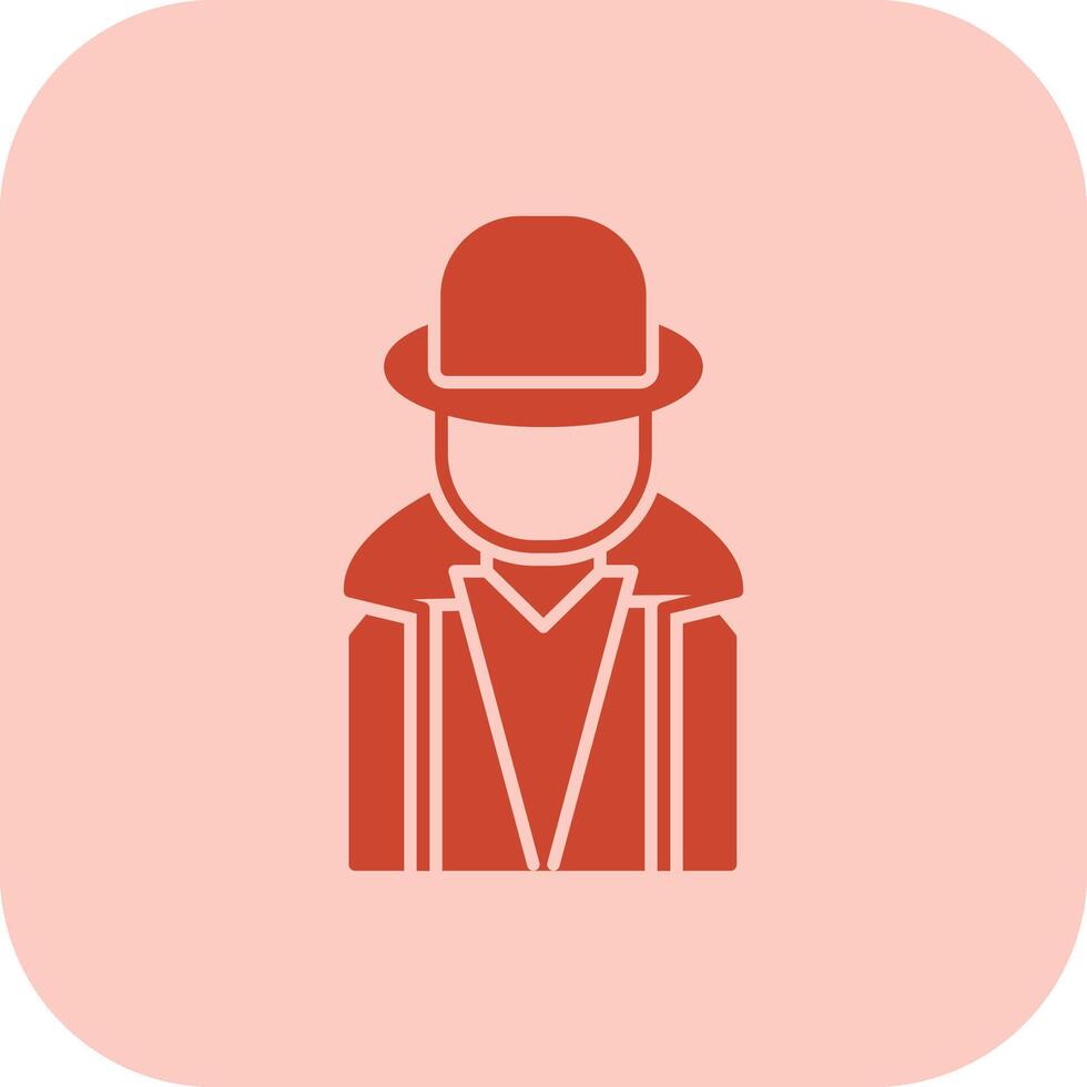 Hacker Glyph Tritone Icon vector