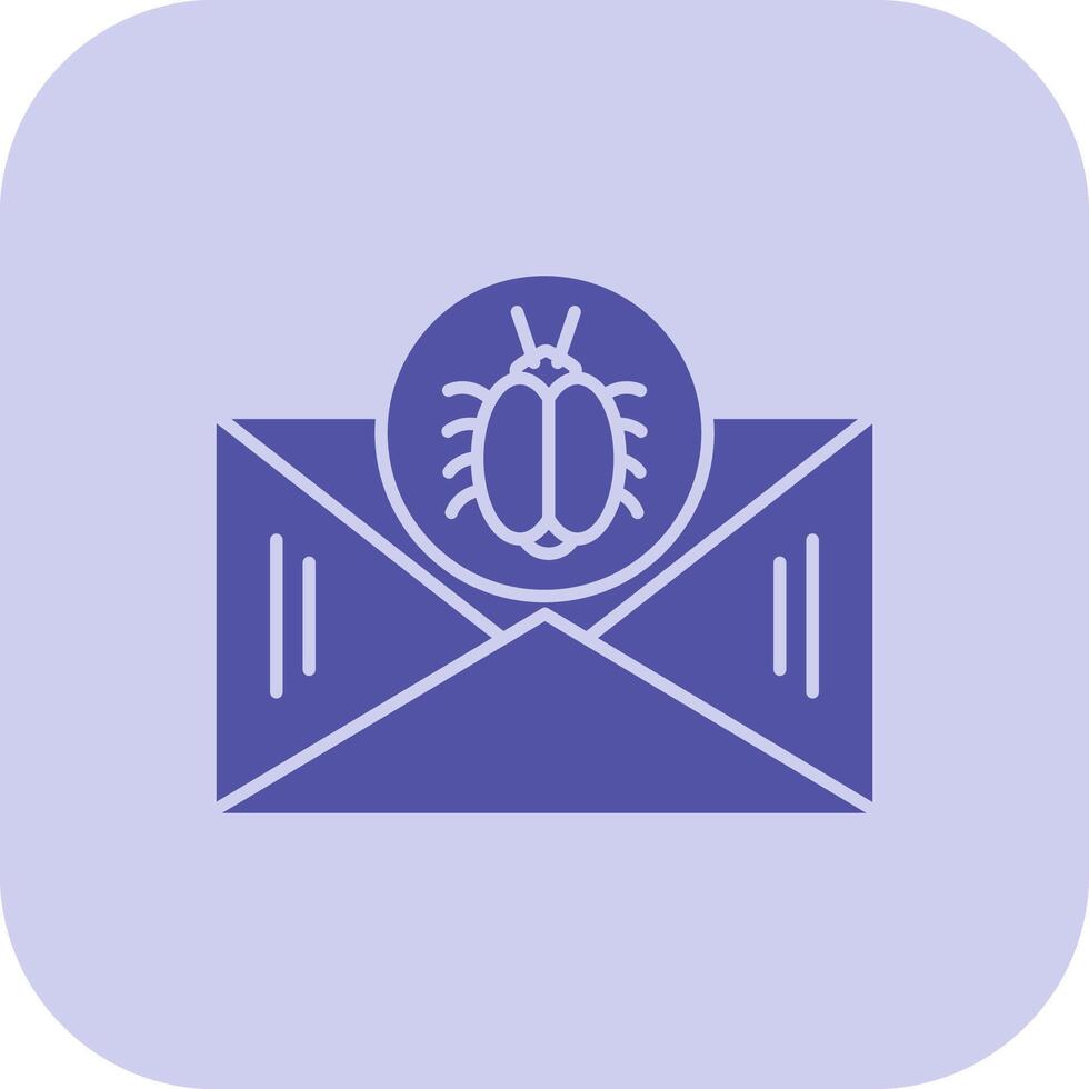 Email Virus Glyph Tritone Icon vector