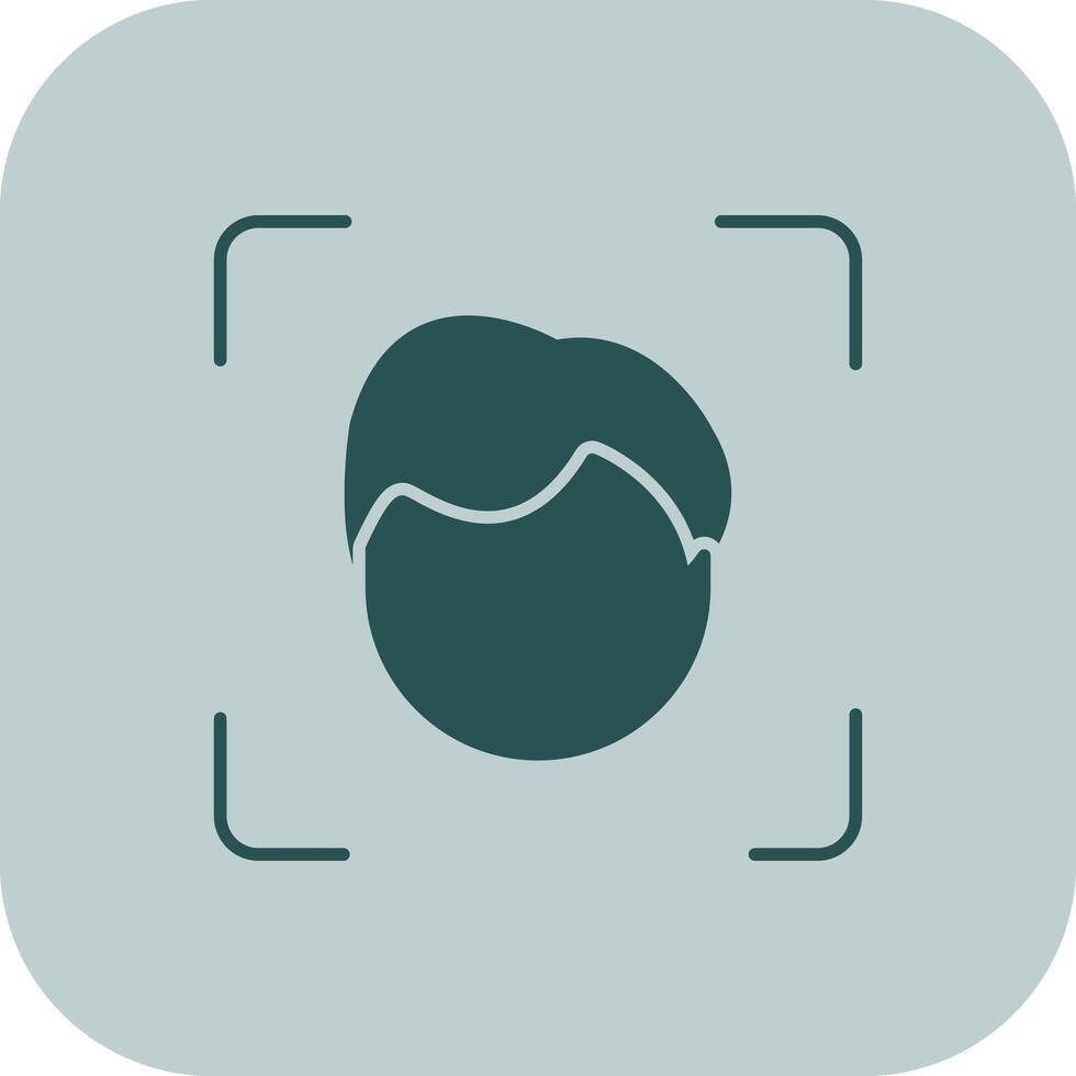 Face Scan Glyph Tritone Icon vector