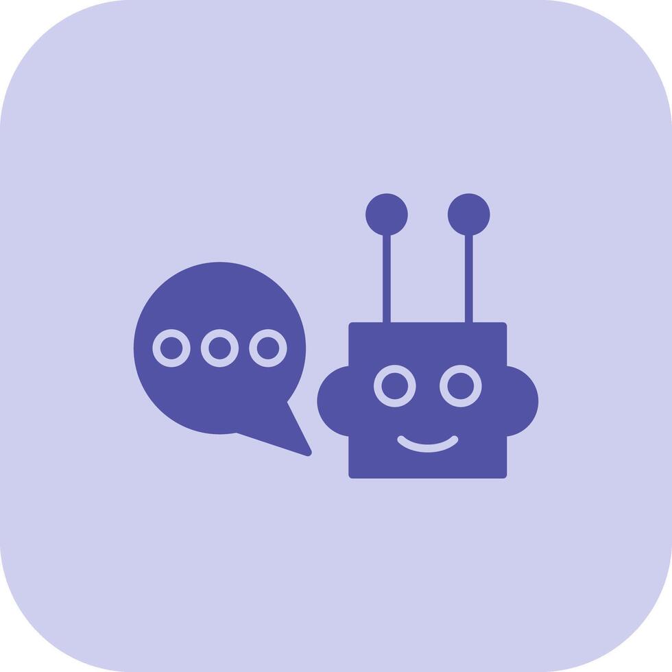 Chatbot Glyph Tritone Icon vector