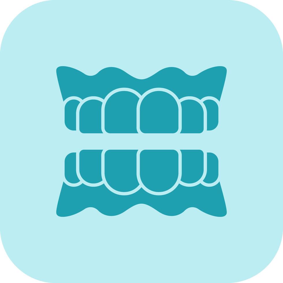 Denture Glyph Tritone Icon vector