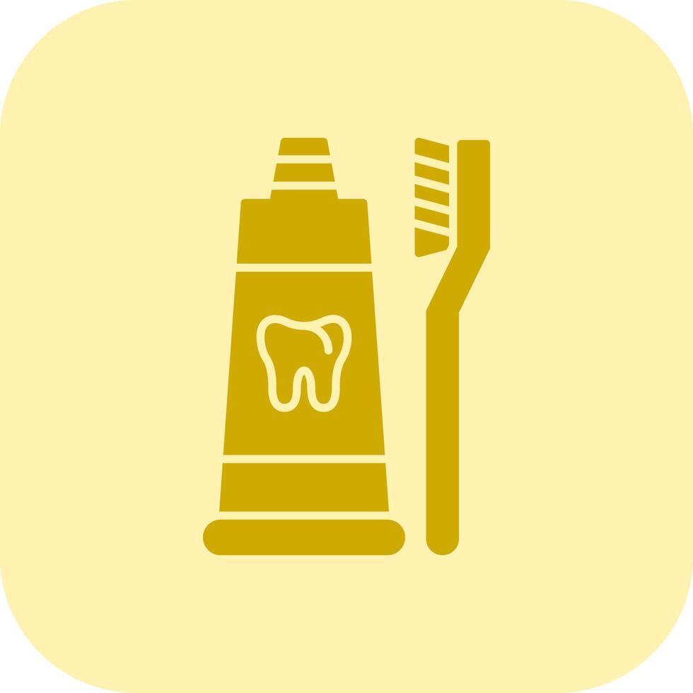 Toothpaste Glyph Tritone Icon vector