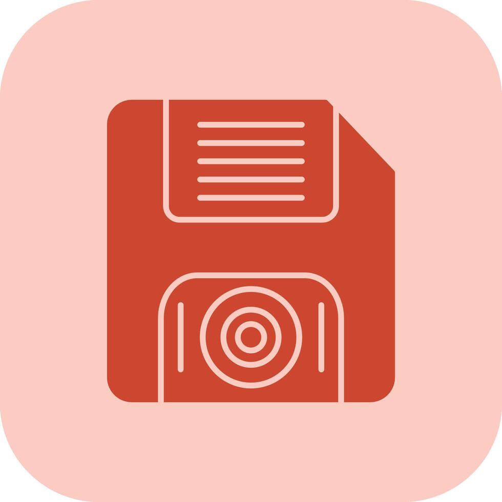 Floppy Disk Glyph Tritone Icon vector