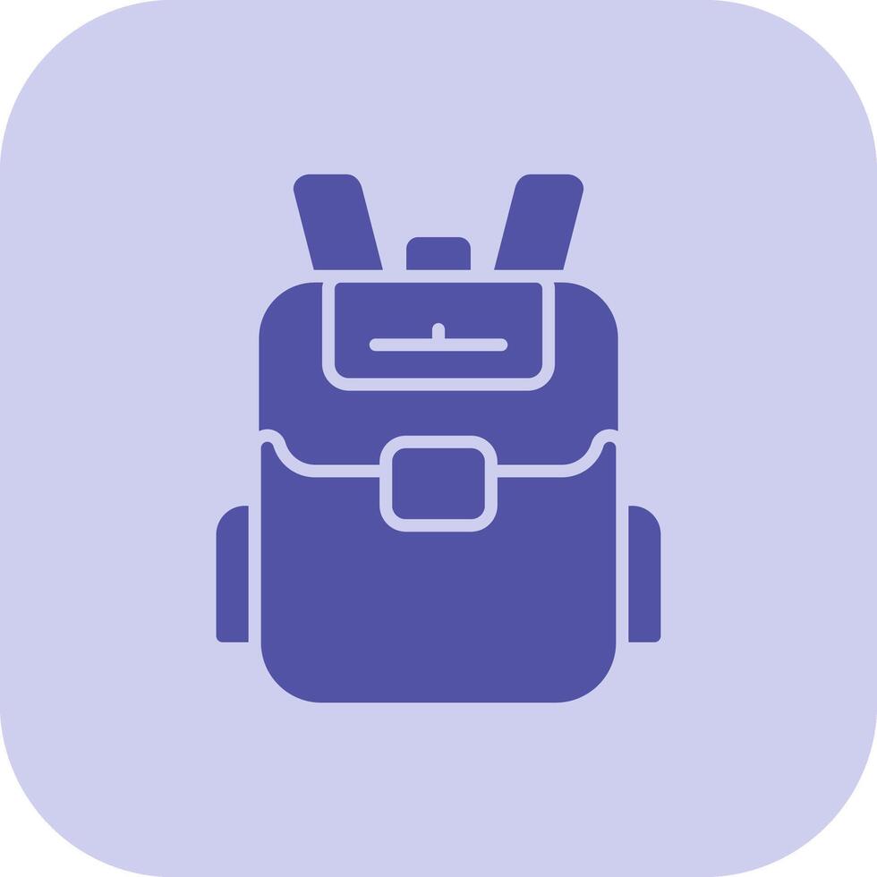 mochila glifo tritono icono vector