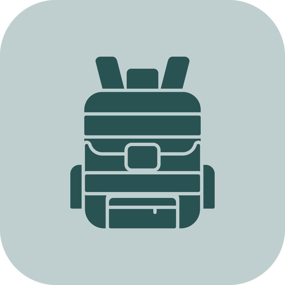 Backpack Glyph Tritone Icon vector