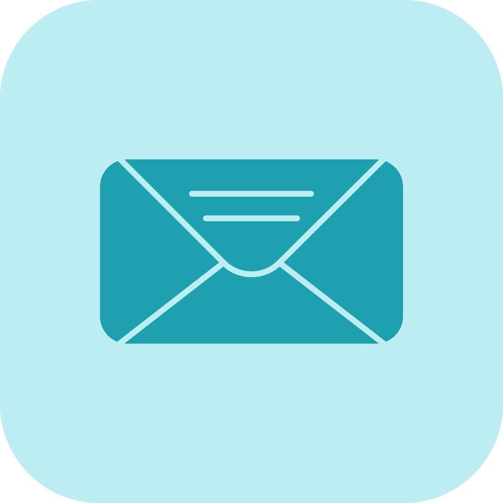 Mail Glyph Tritone Icon vector