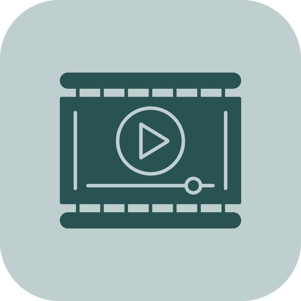 Video Player Glyph Tritone Icon vector