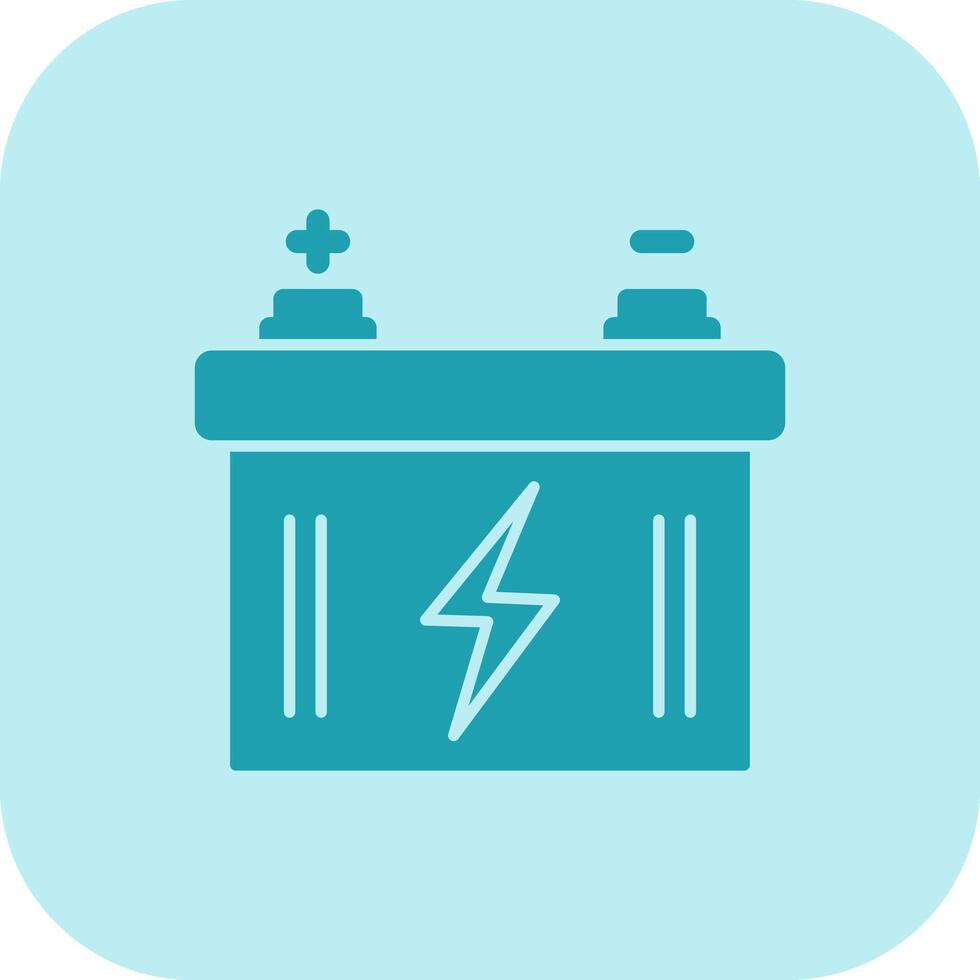 Car Battery Glyph Tritone Icon vector