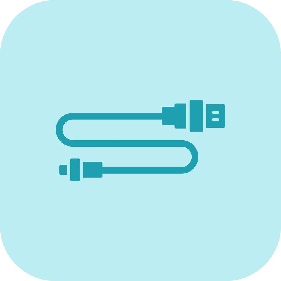 Usb Connector Glyph Tritone Icon vector