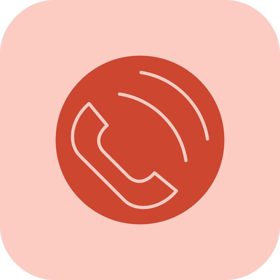 Phone Call Glyph Tritone Icon vector