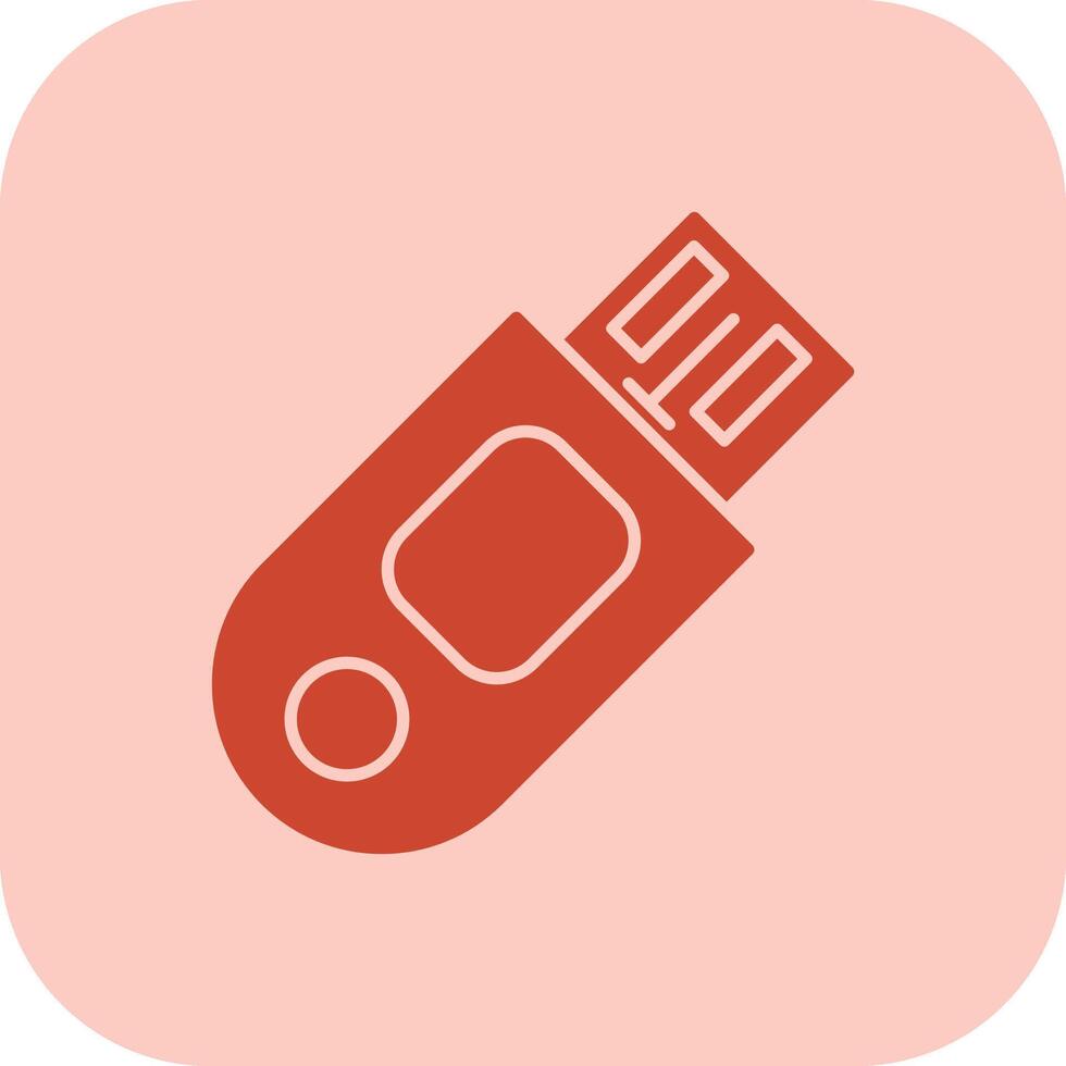 Pendrive Glyph Tritone Icon vector