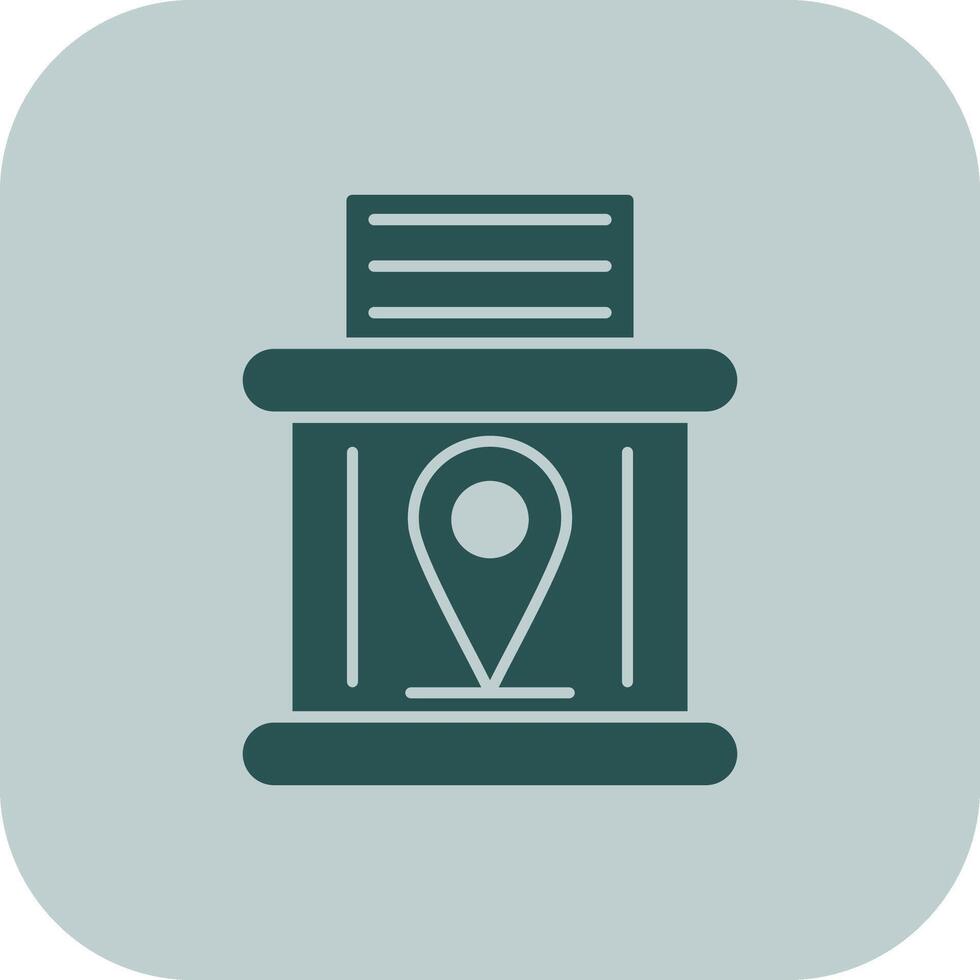 Telephone Booth Glyph Tritone Icon vector