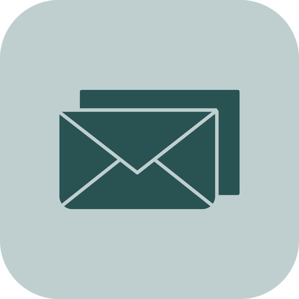 Email Glyph Tritone Icon vector