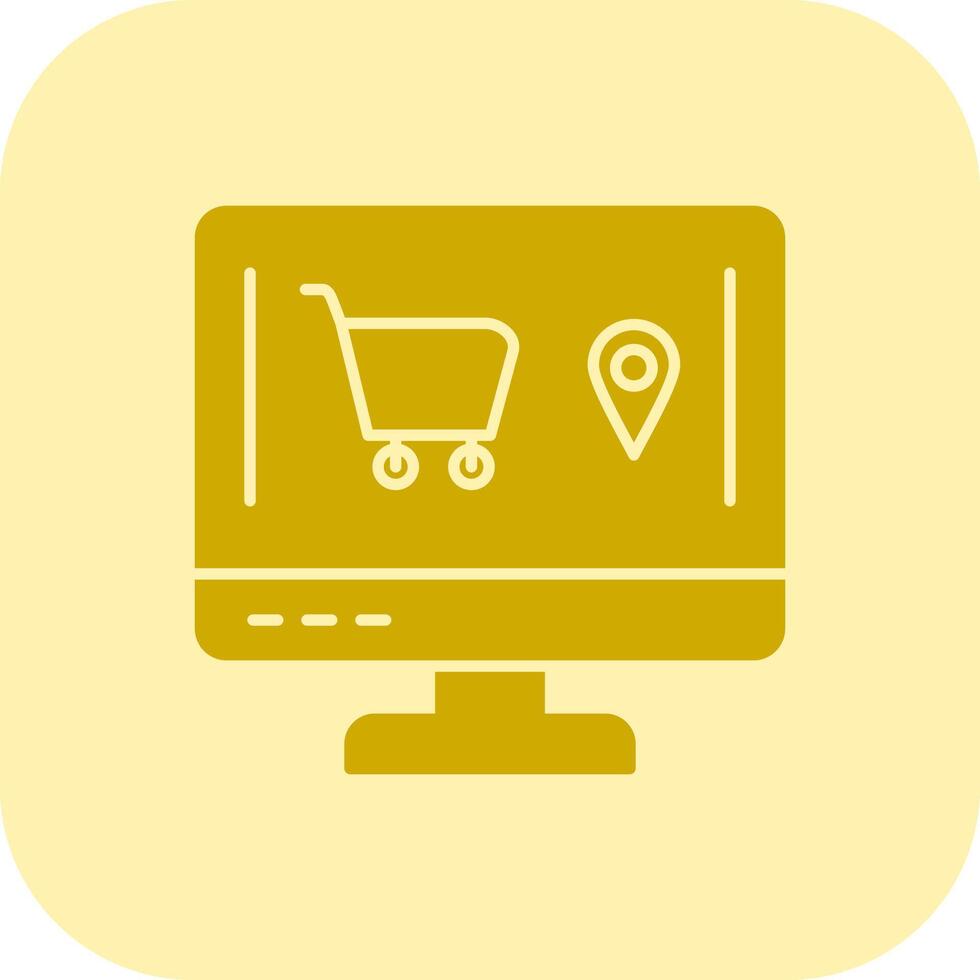 Online Order Glyph Tritone Icon vector