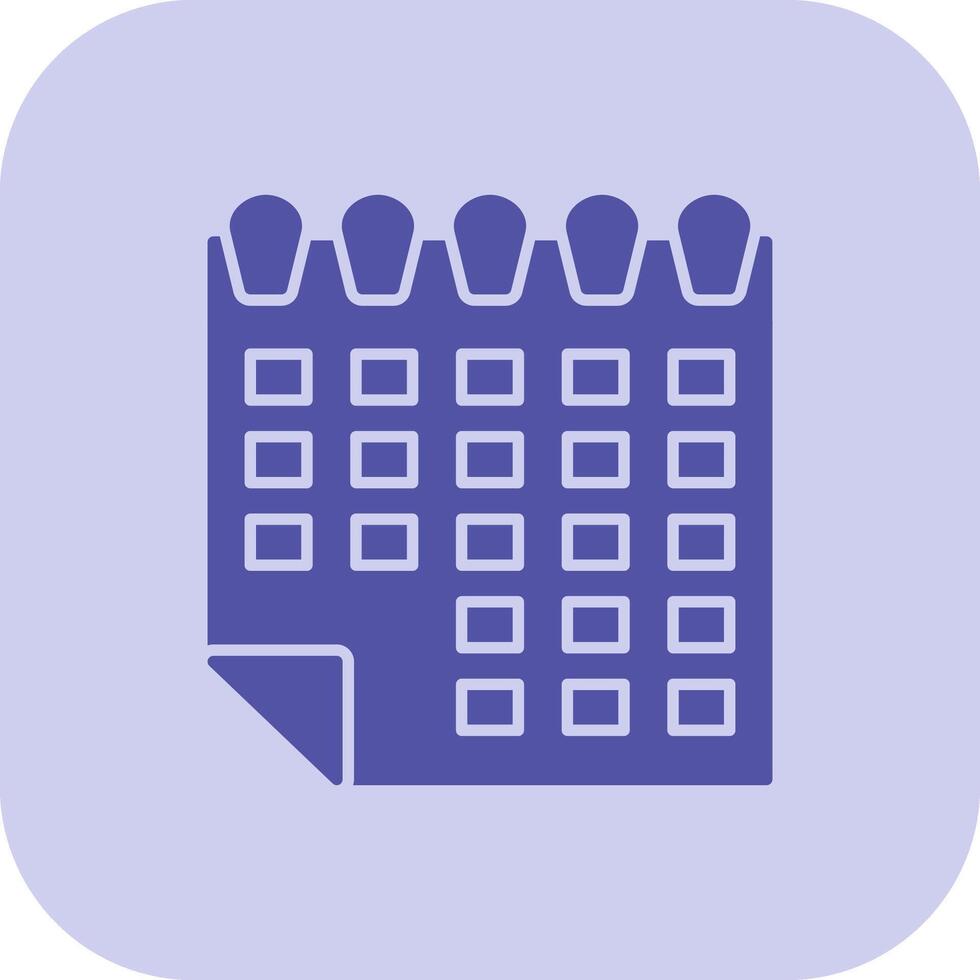Calendar Glyph Tritone Icon vector
