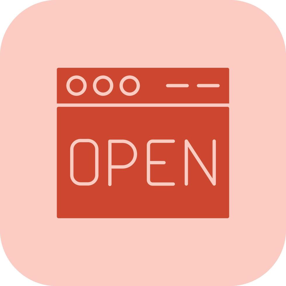 Open Glyph Tritone Icon vector