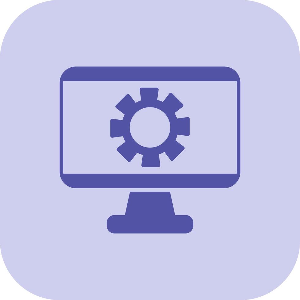 Monitor Screen Glyph Tritone Icon vector