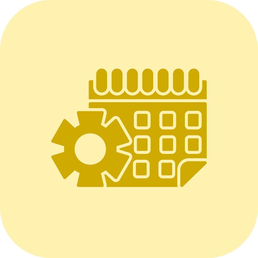 Calendar Glyph Tritone Icon vector